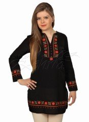 Pelin Tunik Şile Bezi Siyah - S