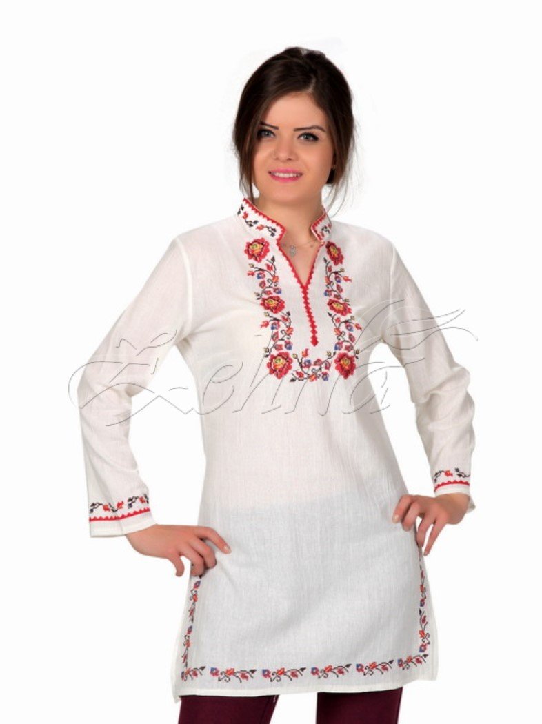 Gülçin Tunik Şile Bezi Krem - S