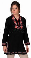 Gülçin Tunik Şile Bezi Siyah - XXL