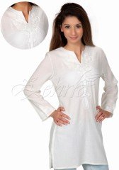 Ebru Tunik Şile Bezi Krem - XL