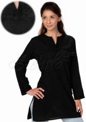 Ebru Tunik Şile Bezi Siyah - XXL