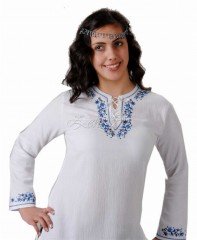 Tuğçe Uzun Kollu Şile Bezi Bluz Beyaz - XL