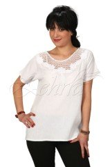 Sinem Şile Bezi Bluz Beyaz - XL