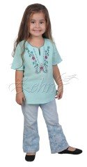 Bahar Çocuk Şile Bezi Bluz 5-6 Yaş - Mint