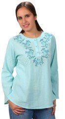 Serpil Uzun Kollu Şile Bezi Bluz Mint - M