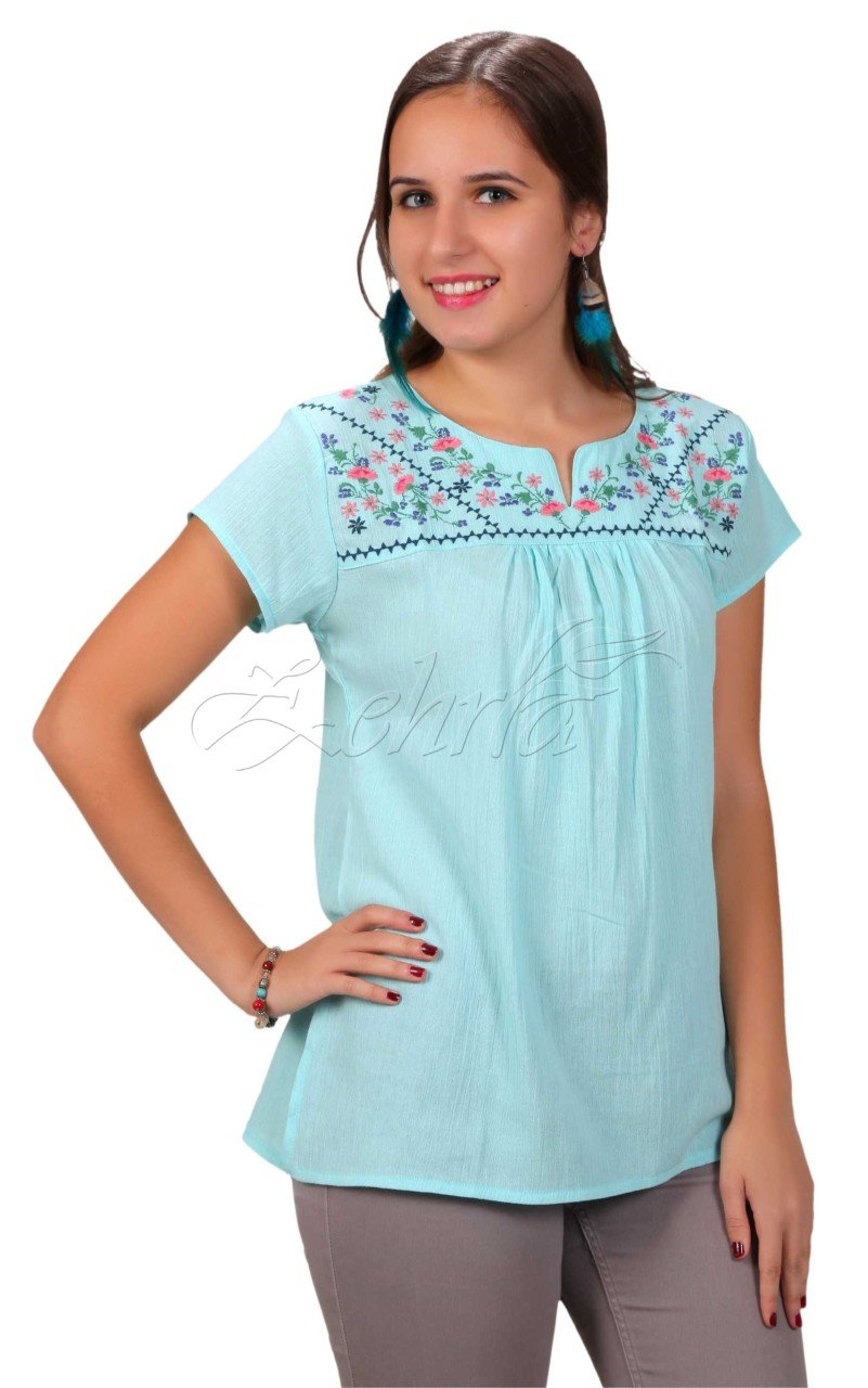 Neslihan Şile Bezi Bluz Mint - M