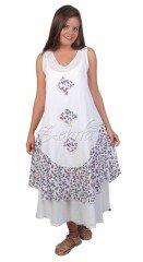 Elena Astarlı Vual Boyalı Elbise Beyaz - L/XL