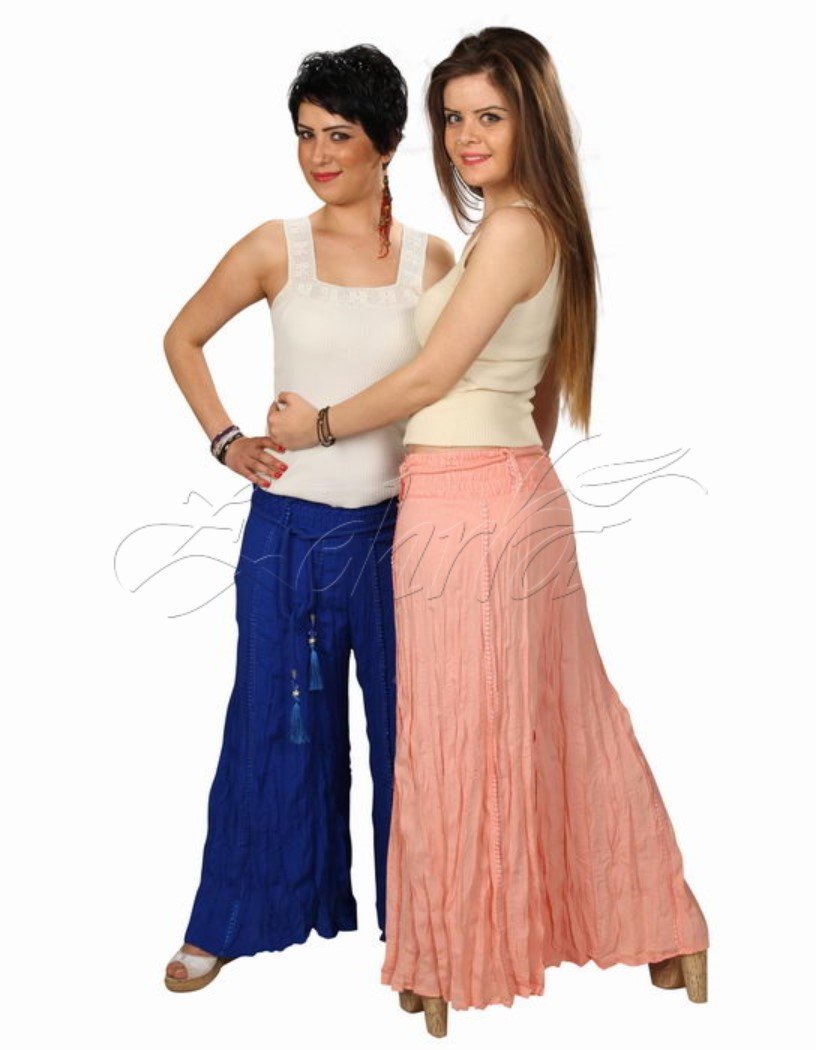 Şule Pantolon Viskon Saks - S/M
