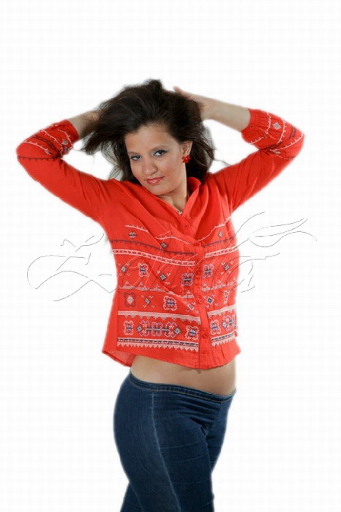 Beyza Uzun Kollu Vual Gömlek Kırmızı - L