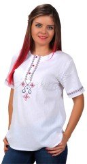 Aleyna Kısa Kollu Şile Bezi Bluz Beyaz - XL